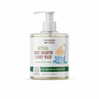 Detský sprchový gél a šampón na vlasy 2v1 bez parfumácie Wooden Spoon 300ml ECO