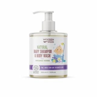 Detský sprchový gél a šampón na vlasy 2v1 s bylinkami Wooden Spoon 300ml ECO