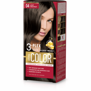 Farba na vlasy - svetlý gaštan č. 04 Aroma Color hnedá