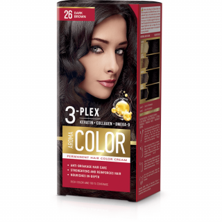 Farba na vlasy - tmavá hnedá č. 26 Aroma Color hnedá