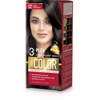 Farba na vlasy - tmavý gaštan č. 02 Aroma Color hnedá