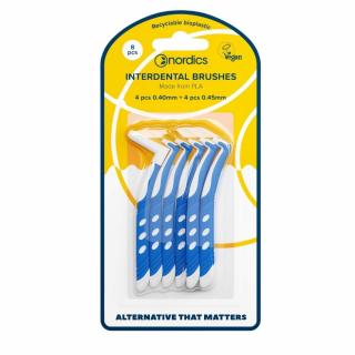 Medzizubné kefky z recyklovateľného bioplastu PLA 4 x 0,40 mm a 4 x 0,45 mm NORDICS 8 ks ECO