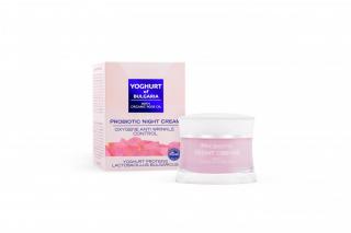 Nočný pleťový krém proti vráskam probiotický s organickým ružovým olejom YOGHURT OF BULGARIA 50 ml krém
