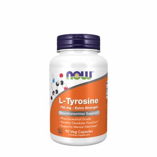Now Foods L-Tyrosin 750 mg, extra silný 90 Veg Kapsula