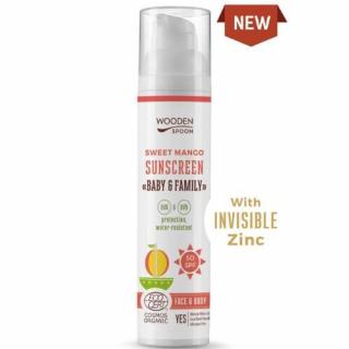 Opaľovacie telové mlieko Mango Baby & Family SPF50 Wooden Spoon 100ml VEGAN