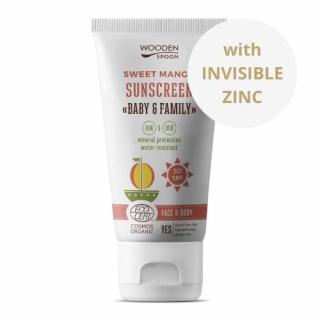 Opaľovacie telové mlieko Mango Baby & Family SPF50 Wooden Spoon 150ml VEGAN