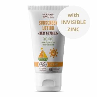 Opaľovacie telové mlieko v tube Baby & Family SPF 30 Wooden Spoon 150ml 30+