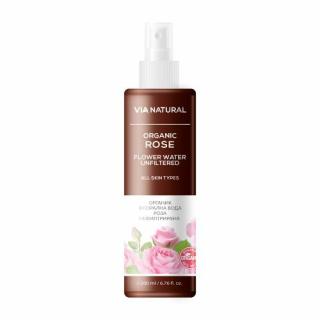 Organická ružová pleťová voda Via natural 200ml tekutá