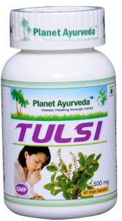 Planet Ayurveda TULSI 60 kapsúl – pomáha v prípade rakoviny, alergií, pri autoimunitných ochoreniach, chronickej nádche, chronickom zápale prínosových…