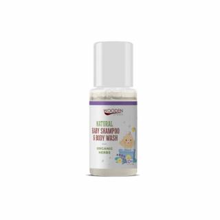 Prírodný detský sprchový gél a šampón 2v1 s bylinkami Wooden Spoon 10ml vzorka ECO