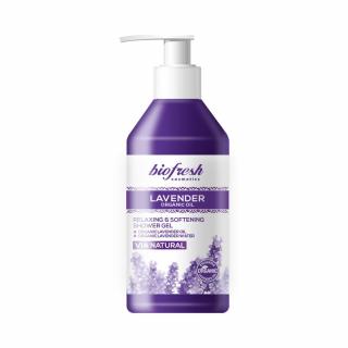 Relaxačný a zmäkčujúci sprchový gél s organickým levanduľovým olejom Lavender 300 ml tekutá