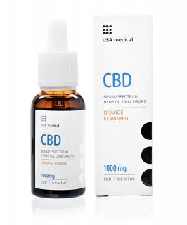 USA medical Oral Drops 1000mg CBD olej | 30 ml