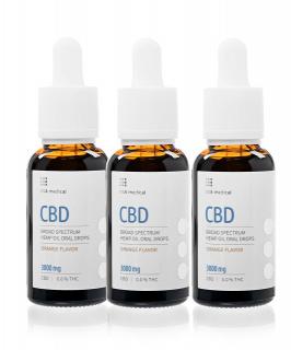 USA medical Oral Drops 3000mg CBD olej | 30 ml x 3 ks