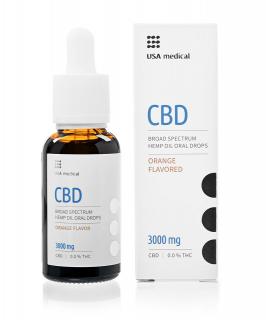 USA medical Oral Drops 3000mg CBD olej | 30 ml