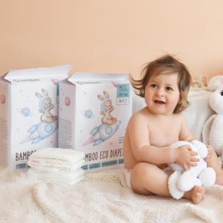 XL balenie Woopies detské EKO plienky MAXI (12+kg) Wooden Spoon 3x28ks ECO