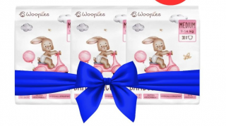 XL balenie Woopies detské EKO plienky MEDIUM (9-14kg) Wooden Spoon 3x30ks ECO