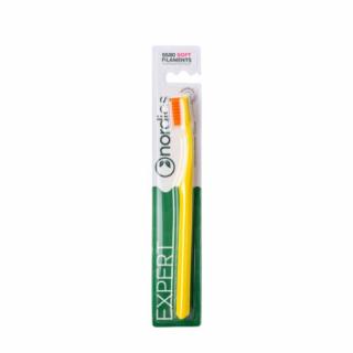 Zubná kefka Soft s ergonomickým zahnutím 6580 štetín žltá Nordics Oral Care