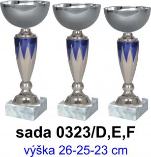 Športové poháre  sada 0323 D,E,F,  26-25-23 cm     (mramor,)