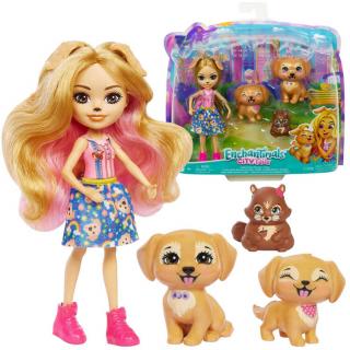 Bábika Enchantimals zlatý retriever, figúrky šteniatka veveričky ZA5088