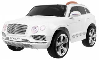 Bentley Bentayga auto na batérie pre deti biele + kolesá EVA + rádio MP3 + diaľkové ovládanie