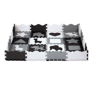 Detská penová puzzle podložka NILS Fun MD03 - sivá