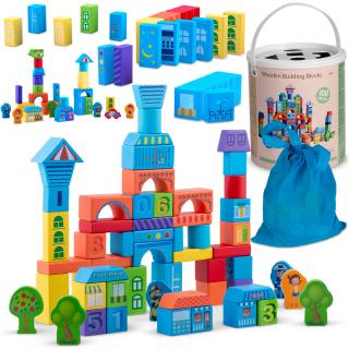 Drevené vzdelávacie bloky 100 ks Ricokids: RK-871 787101