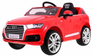 Elektrické autíčko Audi Q7 Quattro S-Line na batérie červené + diaľkové ovládanie+ EVA + rádio MP3 LED