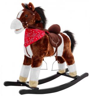 Hojdací kôň pre deti tmavohnedý + interaktívne funkcie