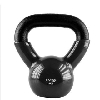 Kettlebell pokrytý vinylom HMS KNV04 4 kg - čierny