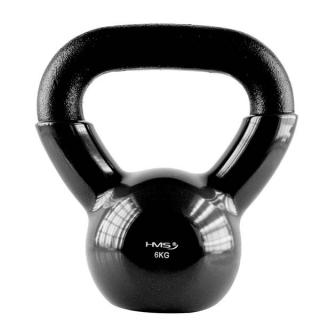 Kettlebell pokrytý vinylom HMS KNV06 6 kg - čierny