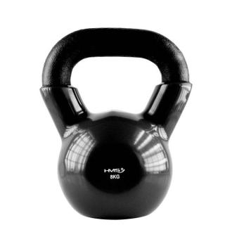 Kettlebell pokrytý vinylom HMS KNV08 8 kg - čierny