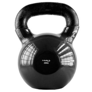 Kettlebell pokrytý vinylom HMS KNV20 20 kg - čierny