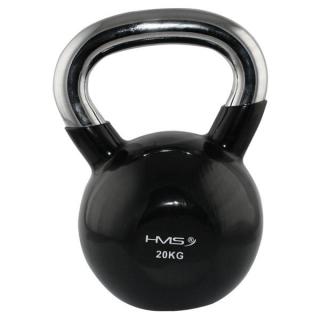 KETTLEBELL S CHROMOVANÝM ÚCHOPOM HMS KT 20 KG - čierny