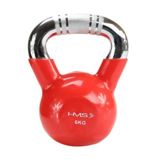 Kettlebell s chrómovaným úchopom 6 kg HMS KTC06 - červený