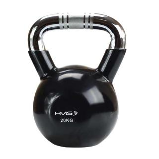 Kettlebell s chrómovaným úchopom HMS KTC20, 20 kg, čierny