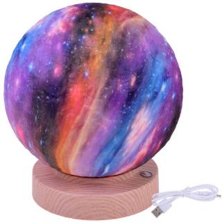 Lampa MOON 3D LED guľa kozmos 18cm USB ZA3825