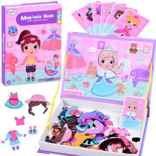 Magnetická kniha puzzle oblečenie pre bábiky ZA3766