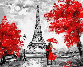 Maľba podľa čísel Rainy Paris 40x50 Plátno + farby + štetce