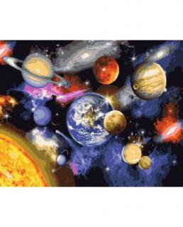 Maľovanie podľa čísel 40x50 cm RAMIZ - planéty