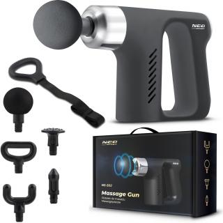 Masážna pištoľ na telo + 4 nástavce + masážny pas Neo-sport  NS-502 - čierna