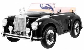 Mercedes Benz 300S Retro pre deti + diaľkové ovládanie + EVA + free Start + LED MP3 - čierne