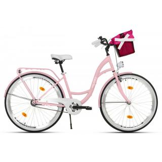 Mestský retro bicykel 1-prevodový LUX MILORD 28   ružový