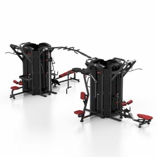 Mutlifunkčná posilňovacia veža Marbo Sport MAXI MP-T003 9-staničná veža Farba čalúnenia: bordová