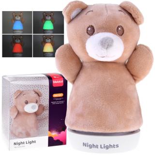 Nočná lampa do detskej izby, svietiaci medvedík ZA4772