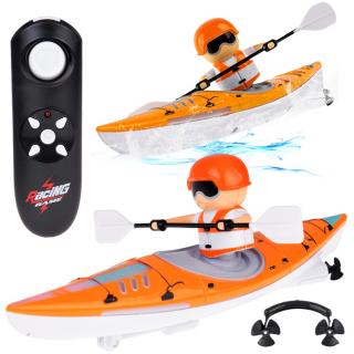 Osvetlený kajak s veslovaním na diaľkové ovládanie Water Adventure RC0678 - oranžový