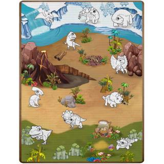 Penová podložka na farbenie 120 x 90 x 0,3 cm Ricokids RK-344 dinosaury
