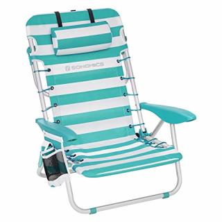 Plážová stolička SONGMICS GCB62JW - svetlomodrá