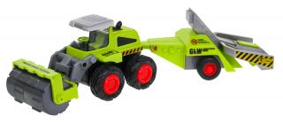 Poľnohospodársky valec pre deti 1:55 Traktor s valcom na obrábanie pôdy + prívesný vozík ZAU.8869-B