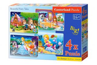 Puzzle 4v1 8,12,15,20 dielikov Krásne rozprávky