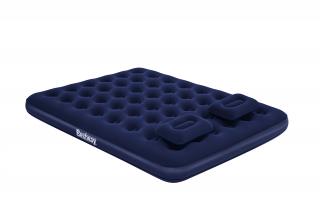 Queen nafukovací matrac na spanie pre 2 osoby, flocked BESTWAY 203x152x22cm + pumpa + 2 vankúše - 67374